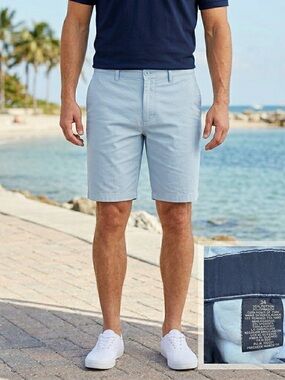 Nat Nast Luxury Originals Men's Shorts Light Blue Cotton Spandex Size 34